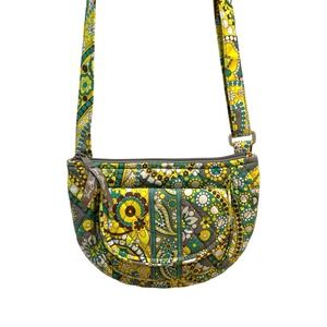 Vera Bradley Lizzy Crossbody Bag Purse Lemon Parfait Retired Paisley Floral